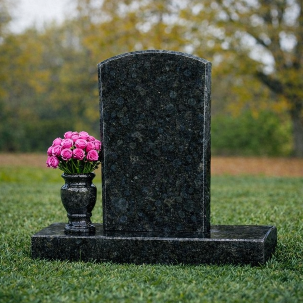 ChatGPT Image 22 янв. 2026 г., 22_36_41 Simple Arch Single Upright Headstone with Flower Vase - Image 1