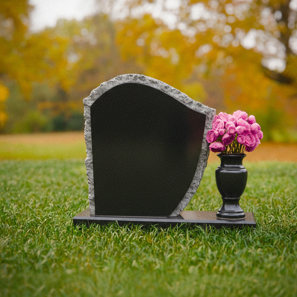 generated-image-1_13.png Rock-Edge Curved Upright Headstone with Vase - Image 1