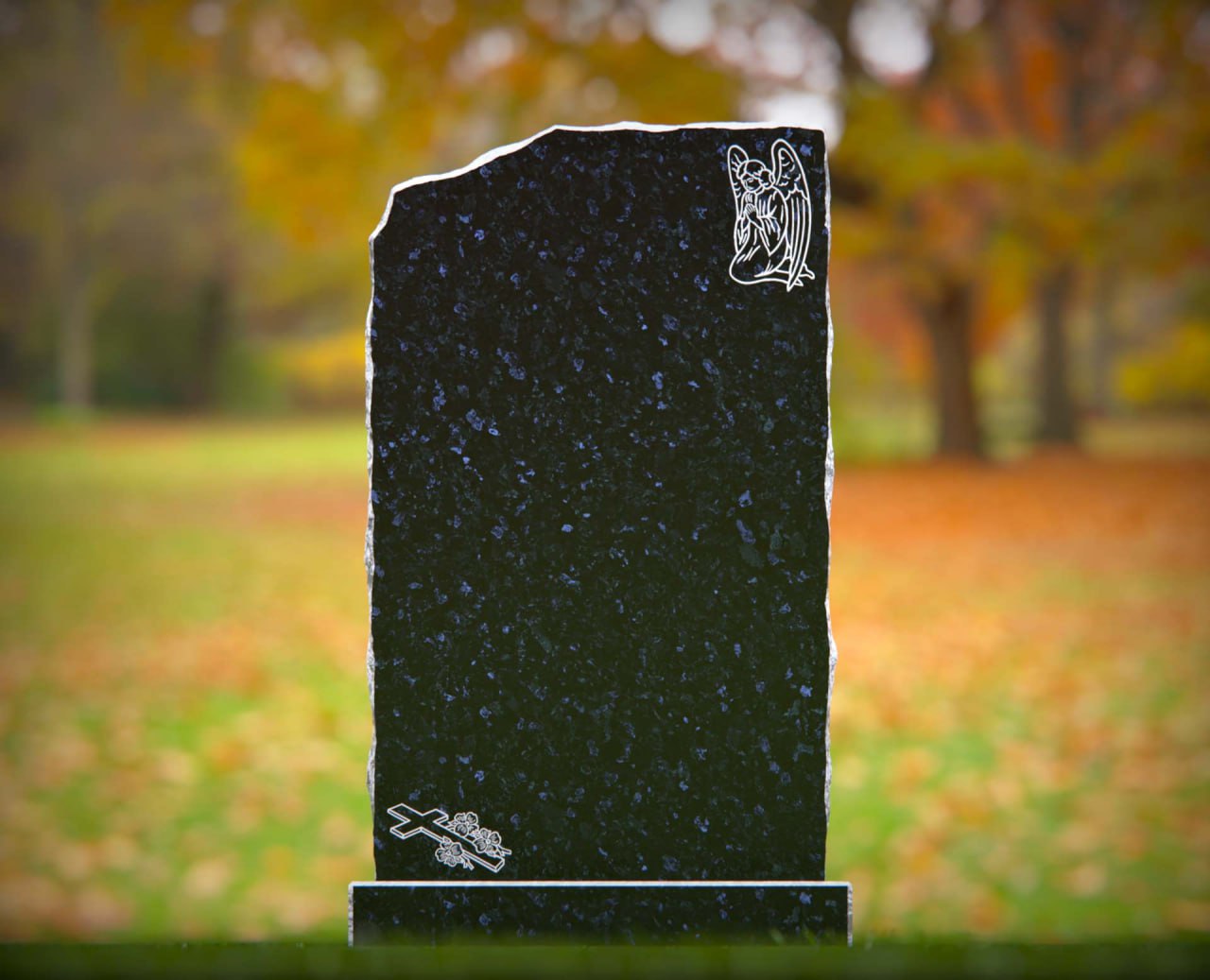 photo_2026-02-02_18-03-59 Natural Rock-Edge Upright Granite Headstone - Image 1